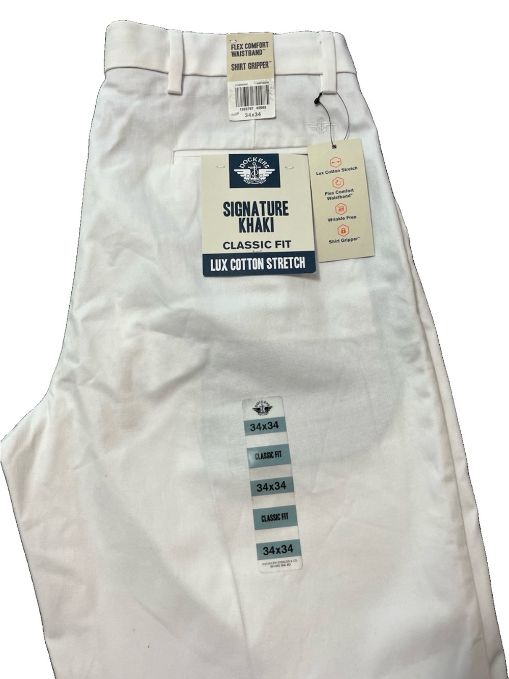 Dockers Signature Khaki Classic-Fit Men's Pants - White Lux Stretch Shirt Grippe - Picture 7 of 8